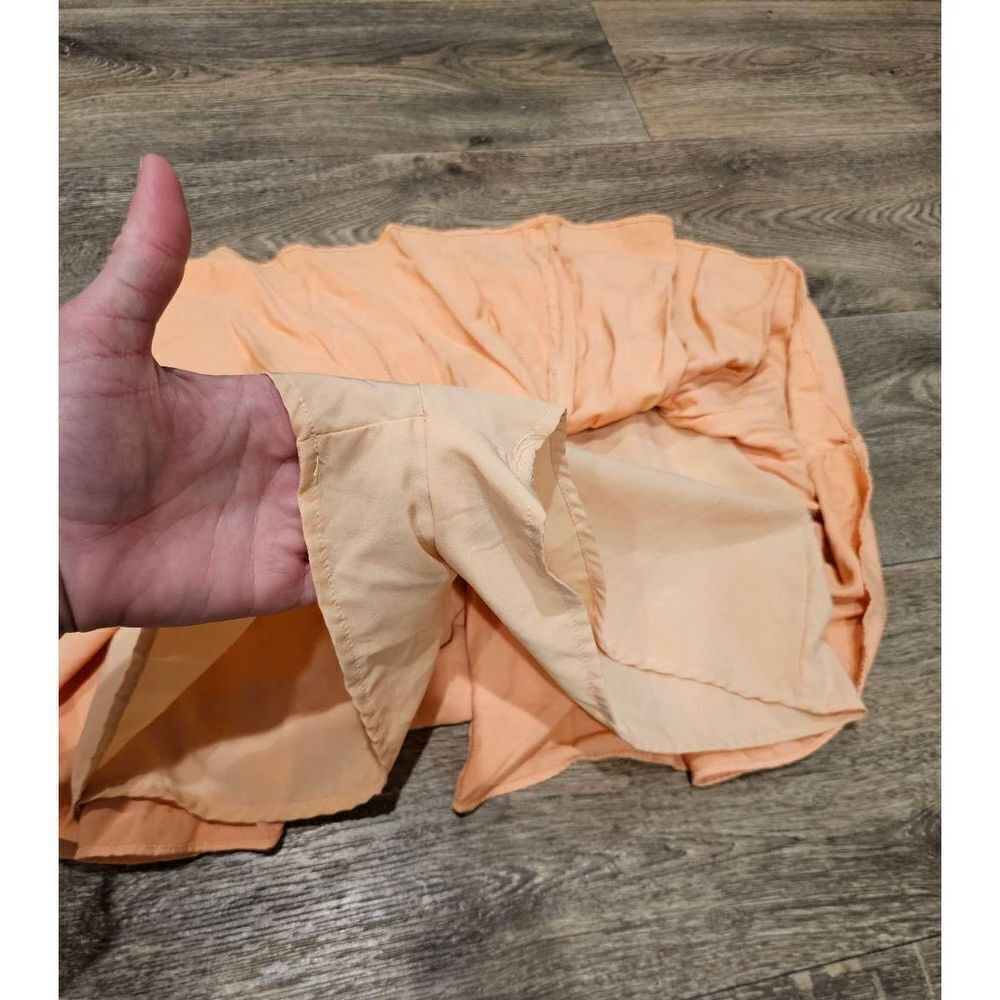 Do+Be Ruffle Pleated Mini Skort Skirt Peach Color Drawstring NEW Size Small - Picture 4 of 5